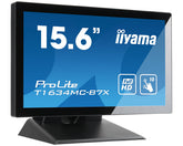 iiyama ProLite T1634MC-B7X - Monitor LED - 15.6" - ecrã de toque - 1920 x 1080 Full HD (1080p) - IPS - 450 cd/m² - 700:1 - 25 ms - HDMI, VGA, DisplayPort - preto, mate