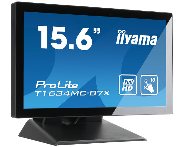 iiyama ProLite T1634MC-B7X - LED monitor - 15.6" - touch screen - 1920 x 1080 Full HD (1080p) - IPS - 450 cd/m² - 700:1 - 25 ms - HDMI, VGA, DisplayPort - black, matte