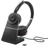 Jabra Evolve 75+ UC Stereo - Headphones - in ear - bluetooth - wireless - active noise canceling - USB