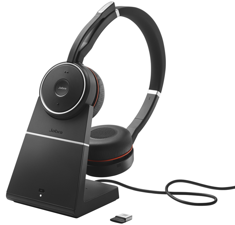 Jabra Evolve 75+ UC Stereo - Auscultadores - no ouvido - bluetooth - sem fios - cancelamento de ruído activo - USB