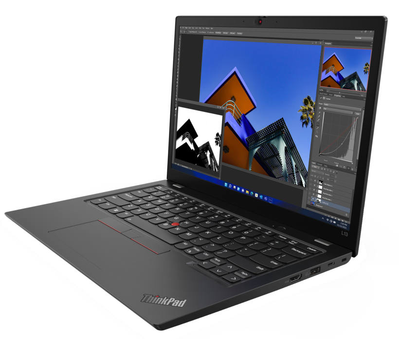 Lenovo ThinkPad L13 Gen 3 21B3 - Intel Core i5 1235U / 1.3 GHz - Win 10 Pro 64-bit (inclui Licença Windows 11 Pro) - Iris Xe Graphics - 16 GB RAM - 512 GB SSD TCG Opal Encryption 2, NVMe - 13.3" IPS 1920 x 1200 - Wi-Fi 6 - preto trovão - kbd: Portugu