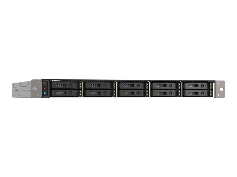 QNAP TS-h1090FU - Servidor NAS - 10 bahías - rack - SATA 6Gb/s / PCIe (NVMe) / U.2 - RAID (expansión de disco duro) 0, 1, 5, 6, 10, 50, JBOD, 60 - RAM 256 GB - 25 Gigabit Ethernet / 2,5 Gigabit Ethernet - Asistencia iSCSI - 1U