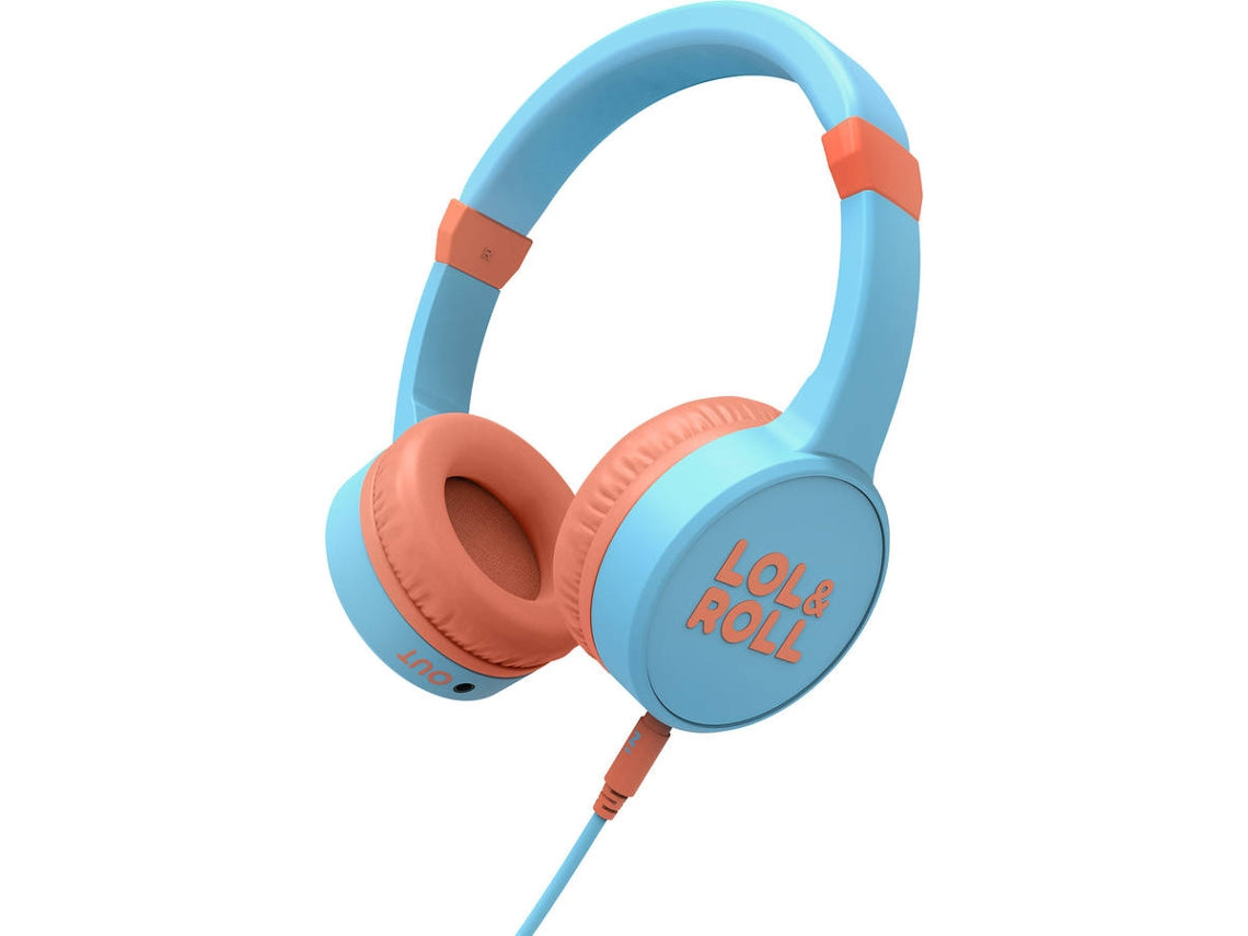 Lol&Roll Pop - Auscultadores supra-aurais com microfonoe - no ouvido - com cabo - macaco de 3,5 mm - azul
