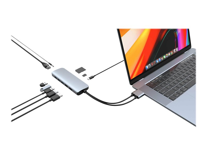 Hub HyperDrive VIPER 10 en 2 - Estación de acoplamiento - USB-C - 2 x HDMI - GigE - para Apple iPad Air de 10,9 pulgadas (4.ª generación), iPad Pro de 11 pulgadas (1.ª - 3.ª generación), iPad de 12,9 pulgadas Pro (3.ª - 5.ª generación), Mac