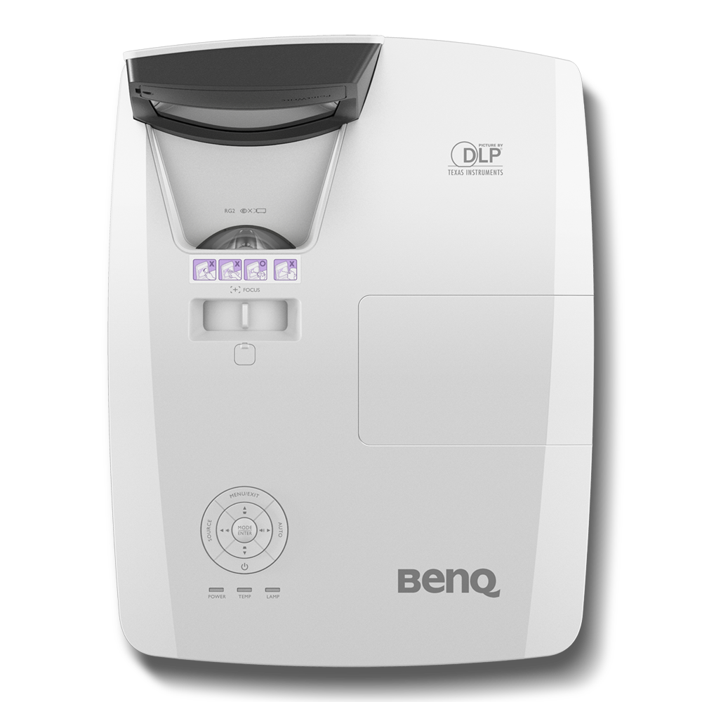 BenQ MH856UST+ - Projector DLP - 3D - 3500 lumens ANSI - Full HD (1920 x 1080) - 16:9 - 1080p - lentes de projeção de distância ultra curta