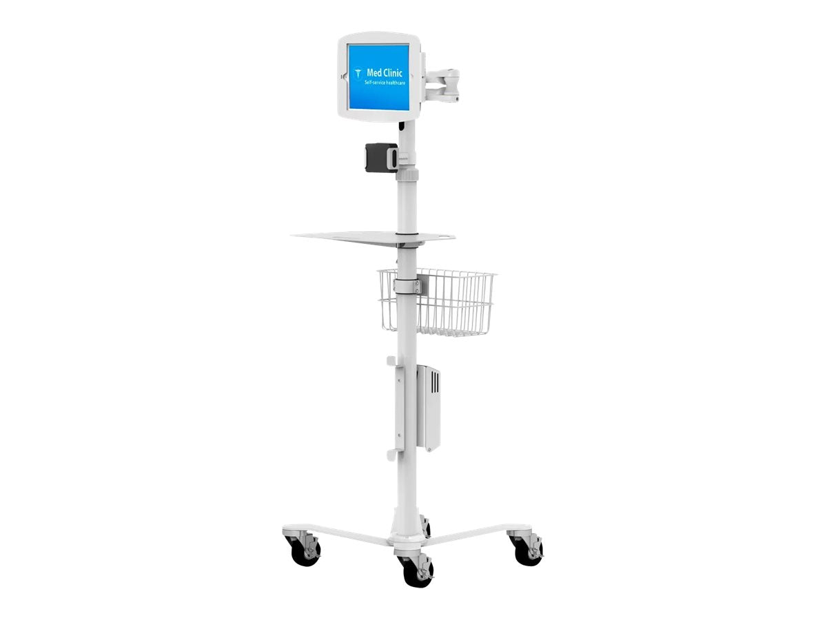 Compulocks Galaxy Tab A8 10.5-inch Medical Rolling Cart With Galaxy Medical Articulating arm Rolling Cart - Cart - extendable - for tablet - articulated arm, displacement - lockable - medical - metal, high-grade aluminum - white - size