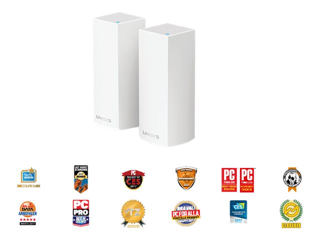 Linksys VELOP Whole Home Mesh Wi-Fi System WHW0302 - Wi-Fi System (2 Routers) - Up to 4000 sq.