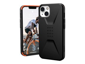 UAG Rugged Case for iPhone 13 5G [6.1-inch] - Civilian Black - Tampa posterior para telemóvel - resistente - preto - 6.1" - para Apple iPhone 13