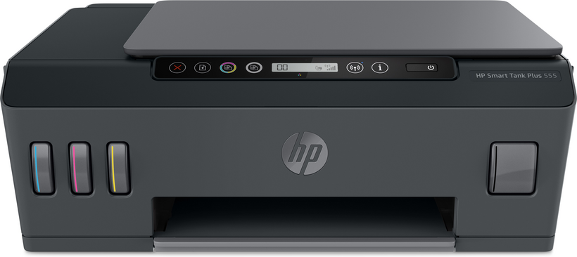 HP Smart Tank Plus 555 All-in-One - Impressora multi-funções - a cores - jacto de tinta - recarregável - Legal (216 x 356 mm) (original) - A4/Legal (media) - até 10 ppm (cópia) - até 11 ppm (impressão) - 100 folhas - USB 2.0, Wi-Fi(n), Bluetooth