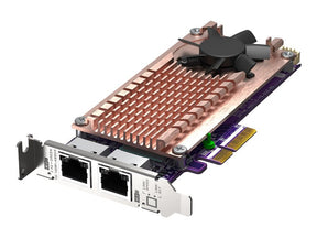 QNAP QM2-2P2G2T - Controlador de memoria - M.2 - Tarjeta M.2 NVMe / PCIe 3.0 (NVMe) - Perfil bajo - PCIe 3.0 x4, 2.5 Gigabit Ethernet - para QNAP QVP-63, TS-453, 473, 673, 832 , 873, TVS-672, 872, h1288, VioStor QVP-85