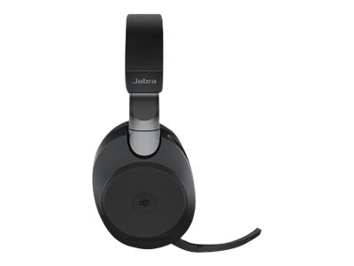 Jabra Evolve2 85 MS Stereo - Auscultadores - tamanho completo - bluetooth - sem fios, com cabo - cancelamento de ruído activo - macaco de 3,5 mm - isolamento de ruído - preto - Certificado para Teams