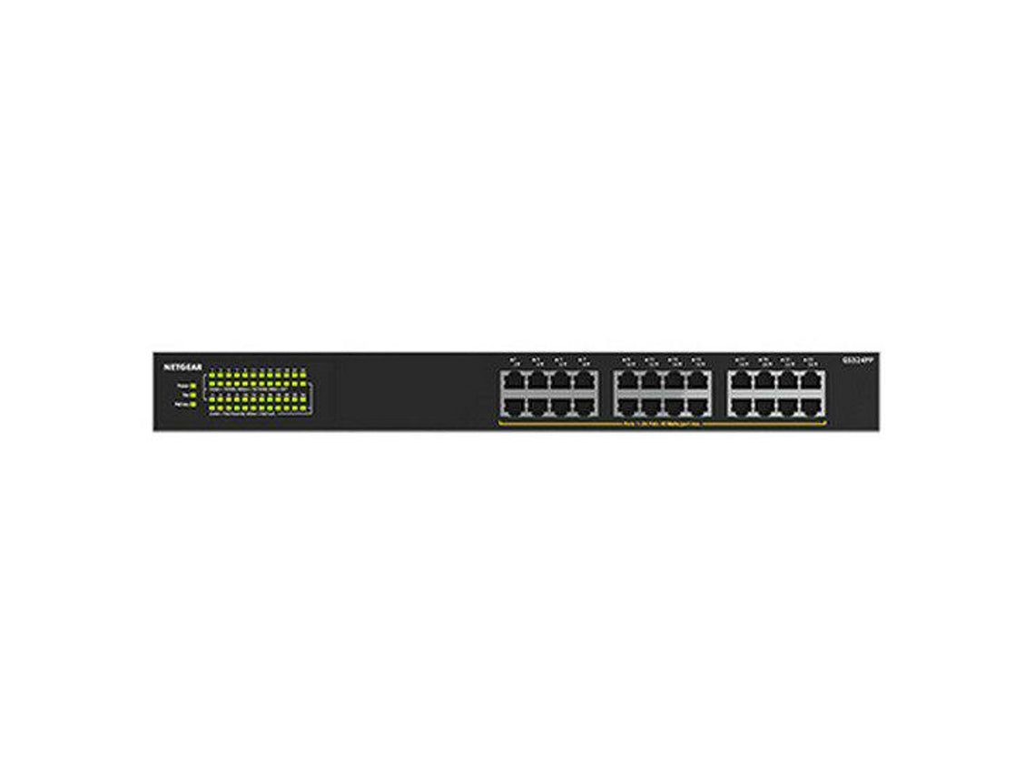 NETGEAR GS324PP - Interruptor - sem gestão - 24 x 10/100/1000 (PoE+) - desktop, montável em trilho - PoE+ (380 W)