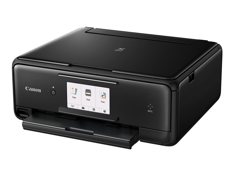 Canon PIXMA TS8050 - Multifunction Printer - Color - Inkjet - 216 x 297 mm (original) - A4/Legal (media) - up to 15 ipm (print) - 120 sheets - USB 2.0, Wi-Fi(n) , NFC - black (1369C006)