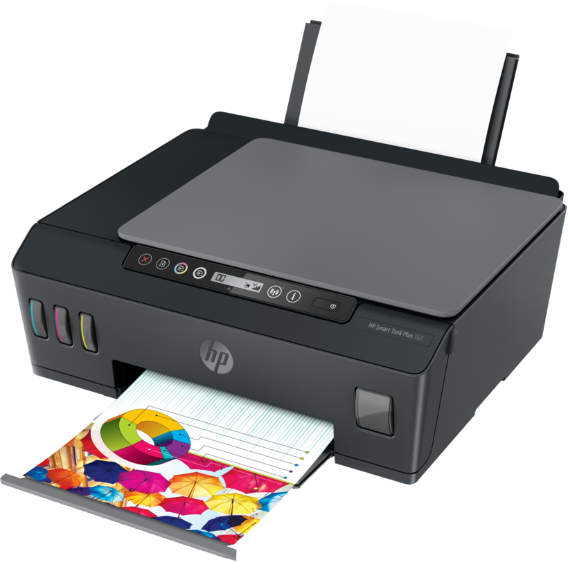 HP Smart Tank Plus 555 All-in-One - Multifunction Printer - Color - Inkjet - Refillable - Legal (216 x 356 mm) (original) - A4/Legal (media) - up to 10 ppm (copy) - up to 11 ppm (print) - 100 sheets - USB 2.0, Wi-Fi(n), Bluetooth