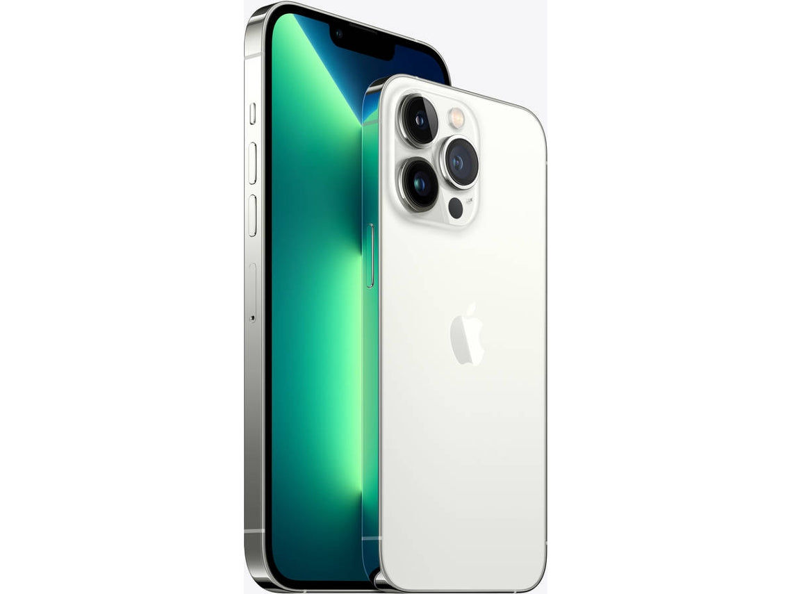 Apple iPhone 13 Pro Max - 5G smartphone - Dual SIM / Internal Memory 128 GB - OLED display - 6.7" - 2778 x 1284 pixels (120 Hz) - 3x rear cameras 12 MP, 12 MP, 12 MP - front camera 12 MP - silver