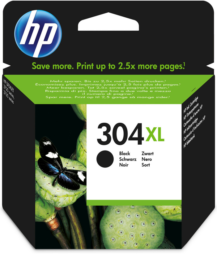 HP 304XL - Alto rendimiento - negro - original - blister - cartucho de tinta - para AMP 130, Deskjet 26XX, 37XX, ENVY 50XX