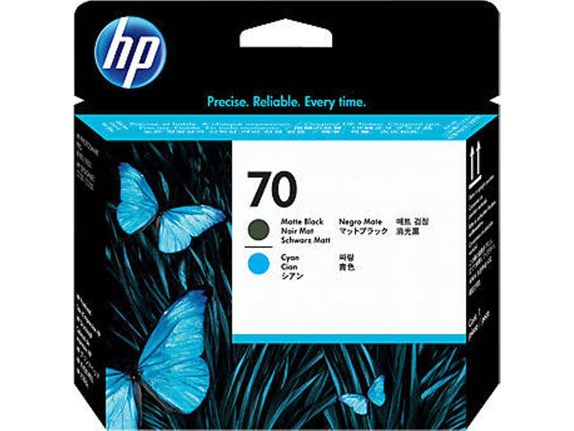 HP 70 - Azul cian, negro opaco - Cabezal de impresora - para DesignJet SD Pro MFP, Z2100, Z3100, Z3200, Z5200, Z5400, Photosmart Pro B8850, Pro B9180