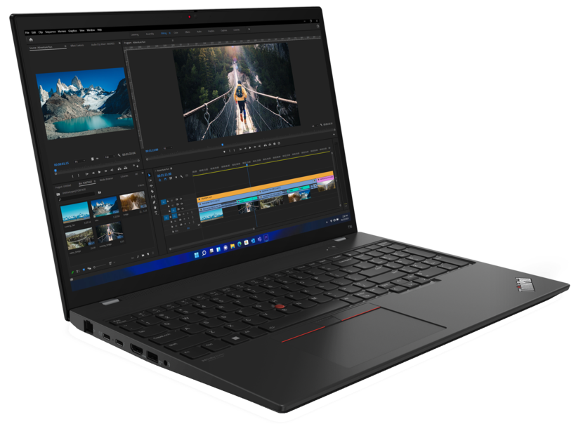 Lenovo ThinkPad T16 Gen 1 21BV - Design de dobradiças de 180 graus - Intel Core i7 1260P / 2.1 GHz - Win 11 Pro - Iris Xe Graphics - 16 GB RAM - 512 GB SSD TCG Opal Encryption 2, NVMe - 16" IPS 1920 x 1200 - Wi-Fi 6E - preto trovão - kbd: Português -