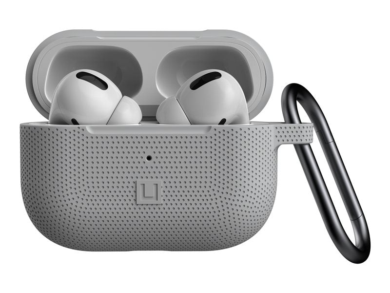 [U] DOT for Apple AirPods Pro - Estojo rígido para auriculares sem fios - silicone - cinza - para Apple AirPods Pro