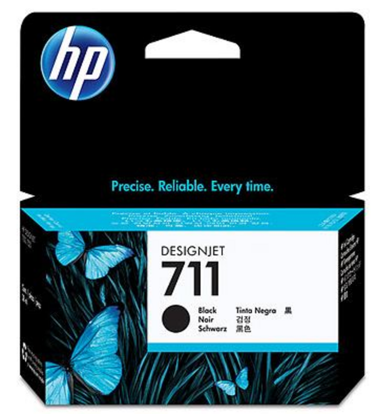 HP 711 - 38 ml - negro - original - DesignJet - cartucho de tinta - para DesignJet T100, T120, T120 ePrinter, T125, T130, T520, T520 ePrinter, T525, T530