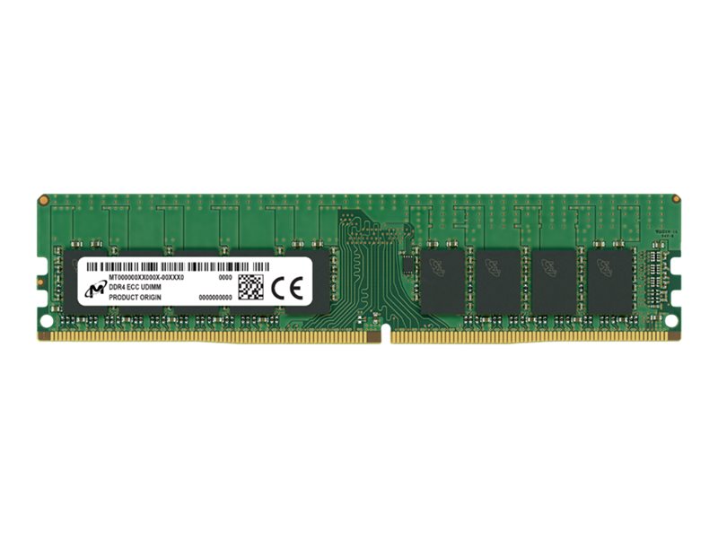 Micron - DDR4 - module - 32 GB - 288-pin DIMM - 3200 MHz / PC4-25600 - CL22 - 1.2 V - unbuffered - ECC (MTA18ASF4G72AZ-3G2B1R)