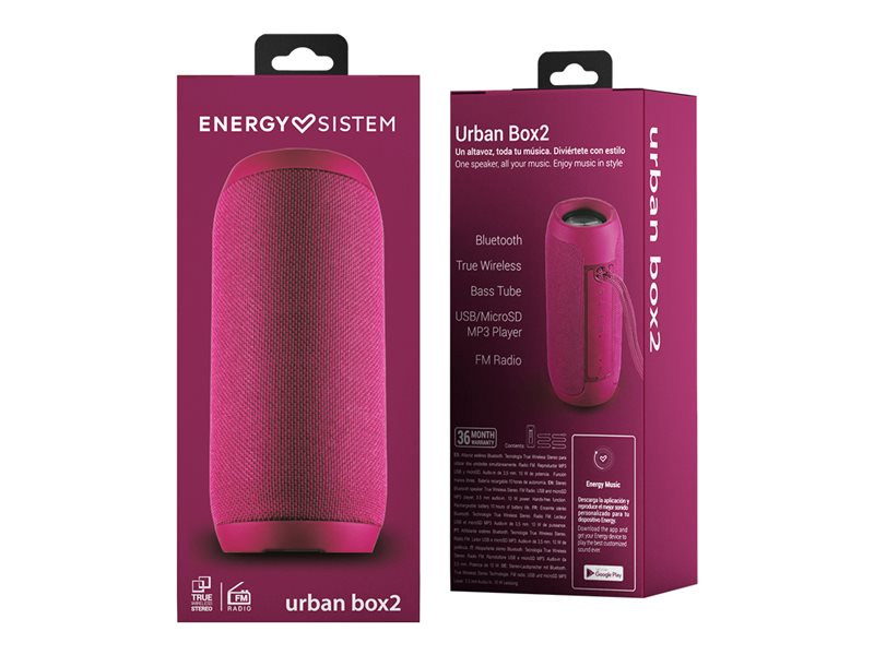 Energy Urban Box 2 - Altifalante - para utilização portátil - sem fios - Bluetooth - 10 Watt - magenta