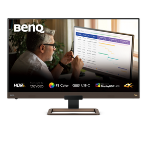 BenQ EW3280U - Monitor LED - 32" - 3840 x 2160 4K UHD (2160p) @ 60 Hz - IPS - 400 cd/m² - 1000:1 - HDR10 - 5 ms - 2xHDMI, DisplayPort, USB-C - altifalantes com subwoofer - preto, castanho metálico