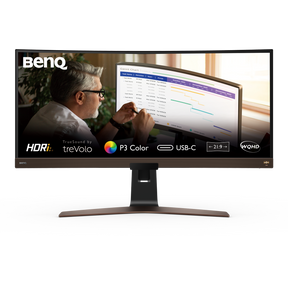 BenQ EW3880R - Pantalla LED - curva - 37,5" - 3840 x 1600 WQHD+ @ 60 Hz - IPS - 300 cd/m² - 1000:1 - HDR10 - 4 ms - 2xHDMI, DisplayPort, USB-C - altavoces con subwoofer - marrón metalizado