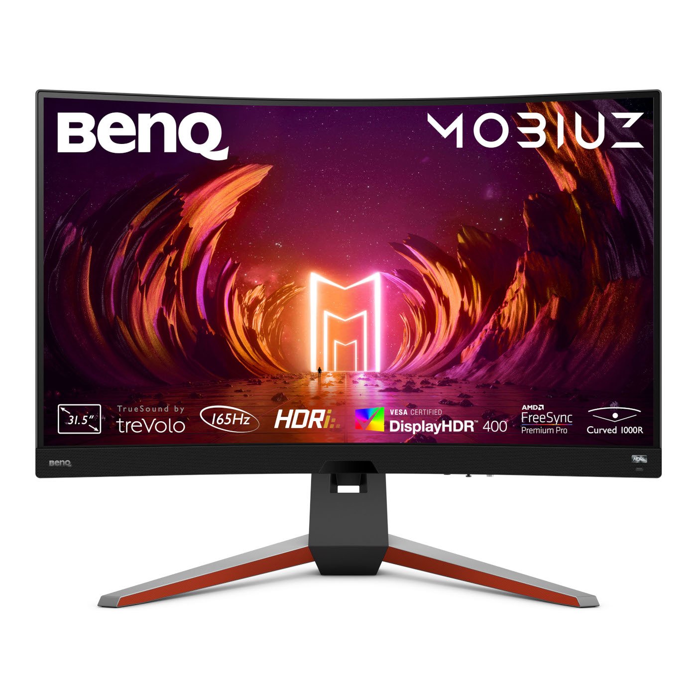 BenQ Mobiuz EX3210R - Pantalla LED - curva - 32" (31,5" visibles) - 2560 x 1440 QHD @ 165 Hz - VA - 400 cd/m² - 2500:1 - DisplayHDR 400 - 1 ms - 2xHDMI, DisplayPort - altavoces con subwoofer