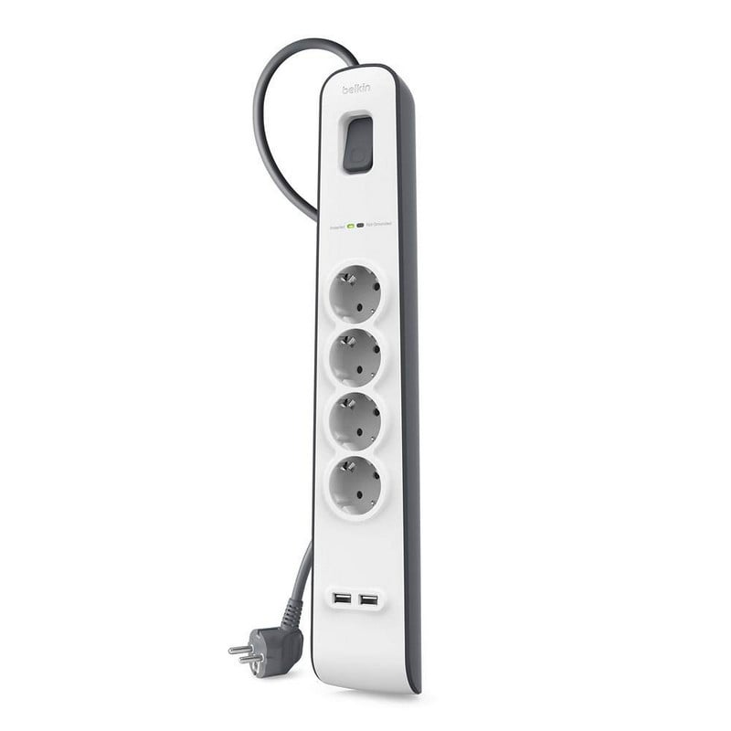 Belkin - Surge Protector - Output Connectors: 4 - Germany