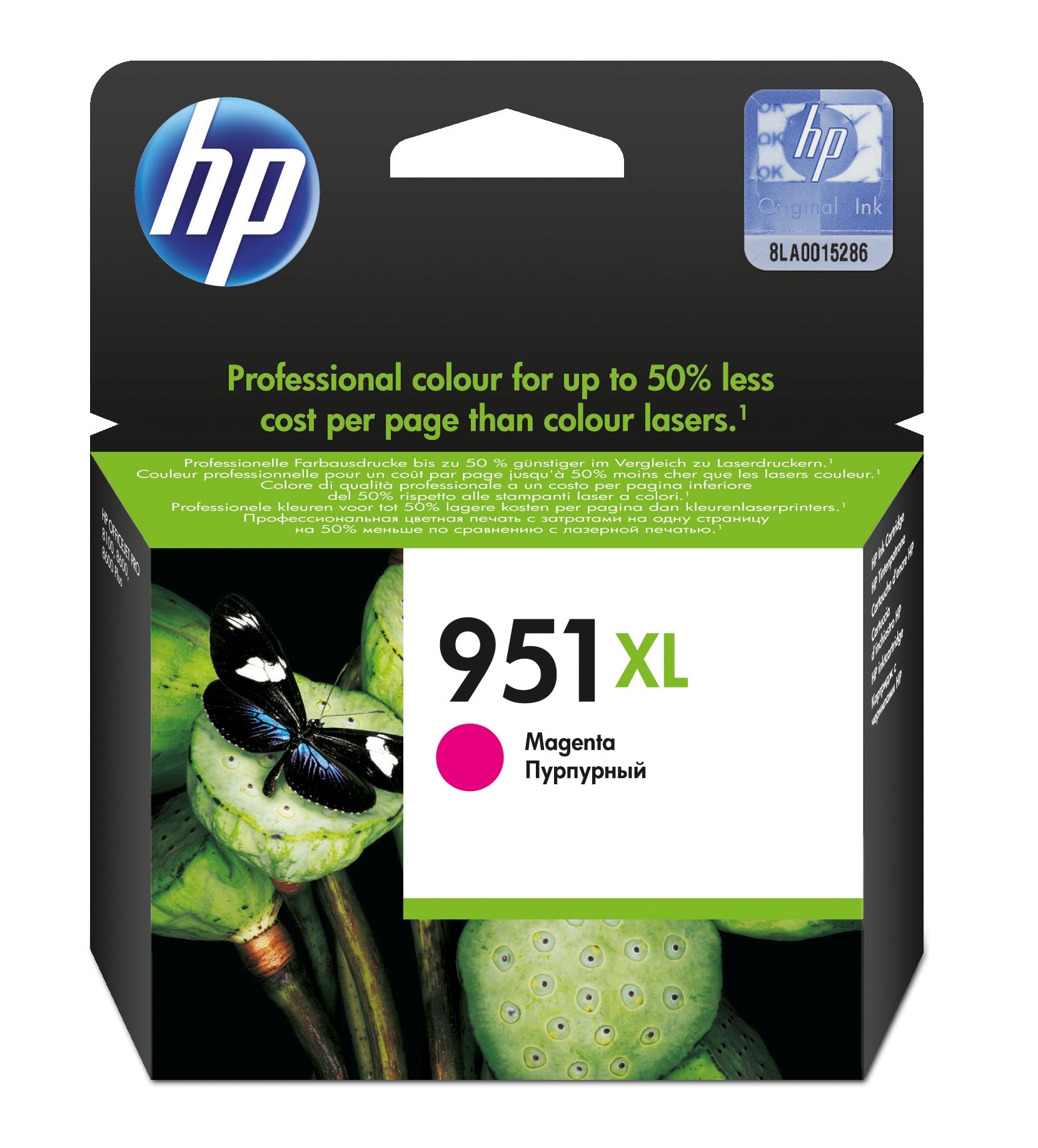 HP 951XL - Alto rendimiento - magenta - original - cartucho de tinta - para Officejet Pro 251, 276, 8100, 8600, 8600 N911, 8610, 8615, 8616, 8620, 8625, 8630, 8640