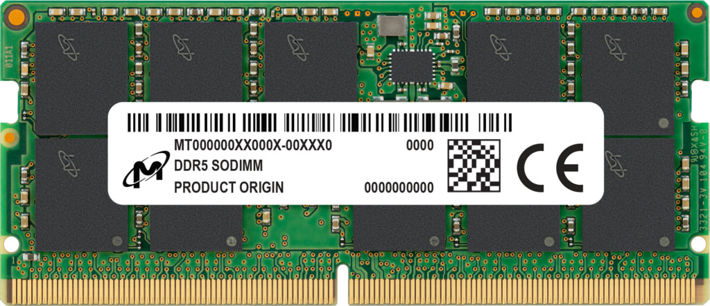 Micron - DDR5 - módulo - 32 GB - SO DIMM 262-pinos - 4800 MHz / PC5-38400 - CL40 - 1.1 V - unbuffered - ECC