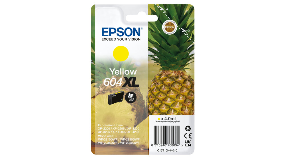 TINTA AMARILLA EPSON 604XL XP2200/05/3200/05/4200/05/WF2910/30/35/50