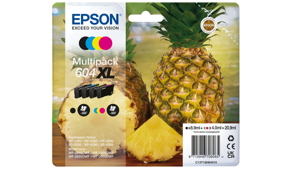 EPSON INK PACK 4 COLORS 604XL XP2200/05/ 3200/05/ 4200/05/ WF2910/30/ 35/ 50