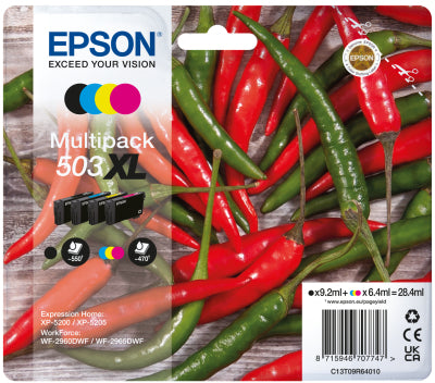 EPSON INK PACK 4 COLORS BLACK STD 503XL XP5200/05/WF2960/65