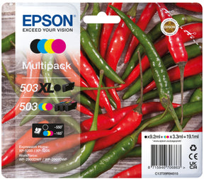 EPSON INK PACK 4 COLORS BLACK STD 503XL XP5200/05/WF2960/65