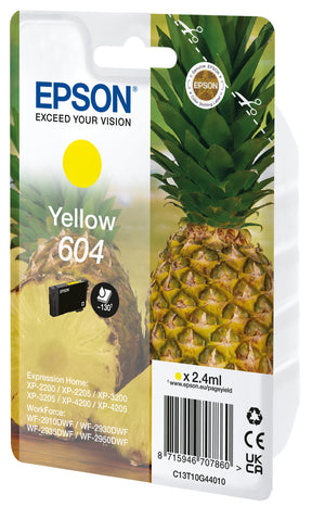 EPSON TINTEIRO AMARELO 604 XP2200/05/3200/05/4200/05/WF2910/30/35/50