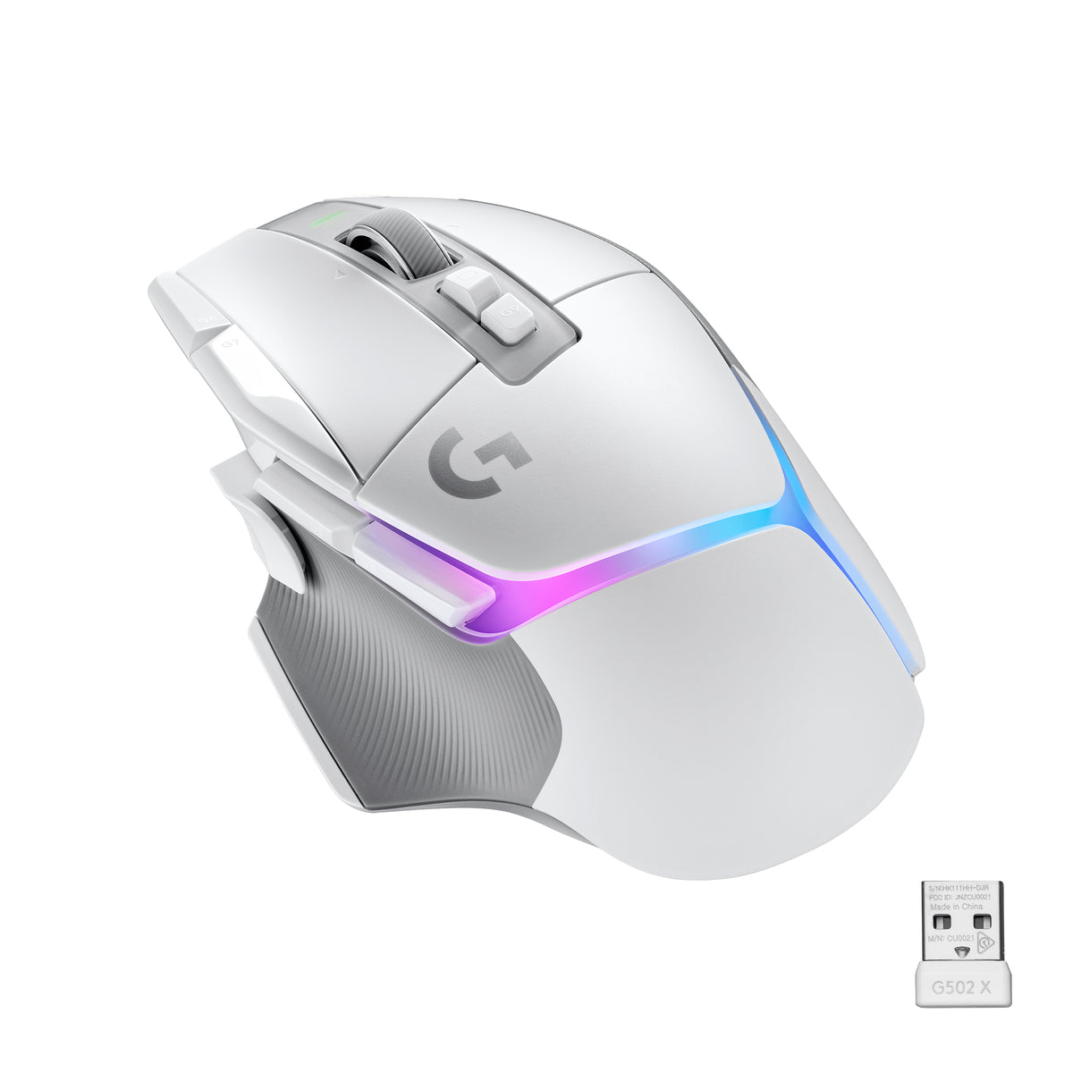 Logitech G G502 X PLUS - Ratón - óptico - 13 botones - inalámbrico - LIGHTSPEED - Receptor Logitech LIGHTSPEED - blanco