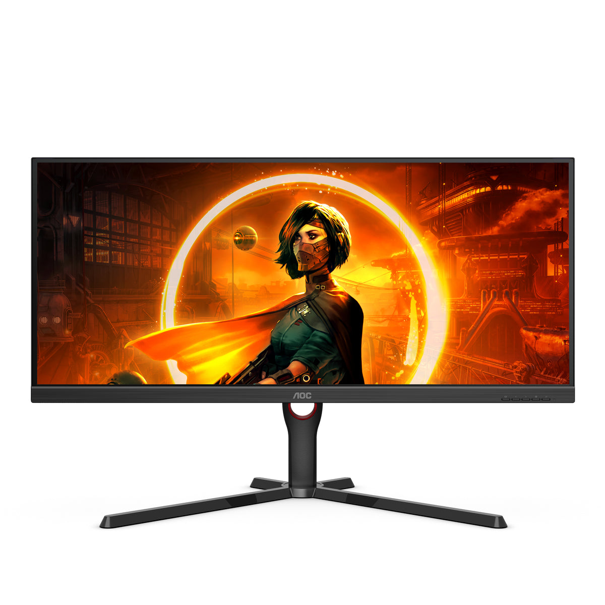 AOC Gaming U34G3XM - Serie G3 - Monitor LED - juegos - 34" - 3440 x 1440 UWQHD @ 144 Hz - VA - 300 cd/m² - 3000:1 - HDR10 - 1 ms - 2xHDMI, DisplayPort - negro, rojo