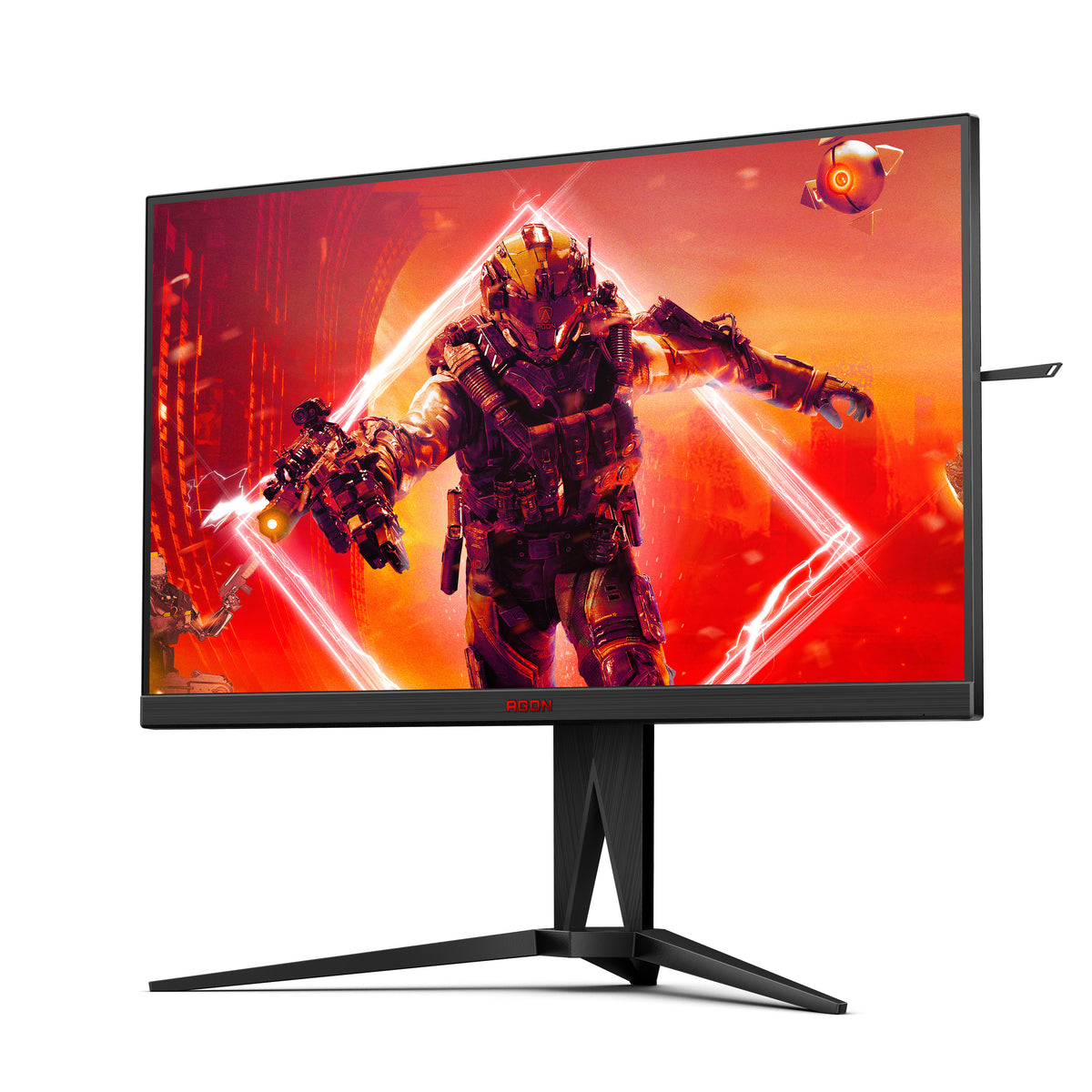 AOC AGON AG275QX - AG5 Series - monitor LED - gaming - 27" - 2560 x 1440 QHD @ 170 Hz - IPS - 400 cd/m² - 1000:1 - DisplayHDR 400 - 1 ms - 2xHDMI, 2xDisplayPort - preto, vermelho