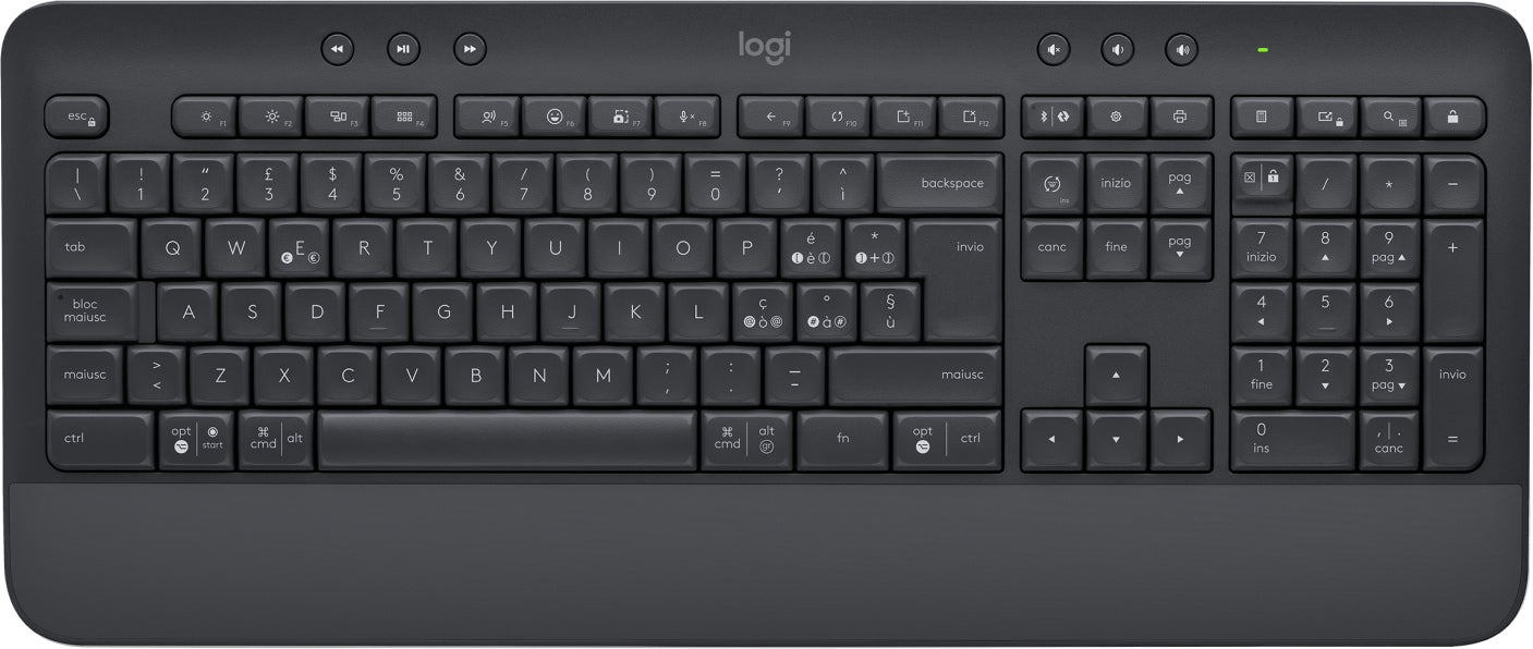 Logitech Signature K650 - Teclado - Inalámbrico - Bluetooth 5.1 - QWERTY - Italiano - Grafito