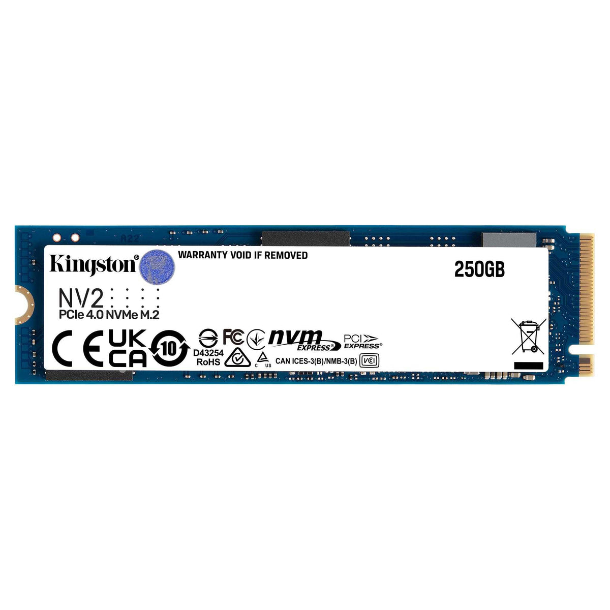 Kingston NV2 - SSD - 250 GB - internal - M.2 2280 - PCIe 4.0 x4 (NVMe)