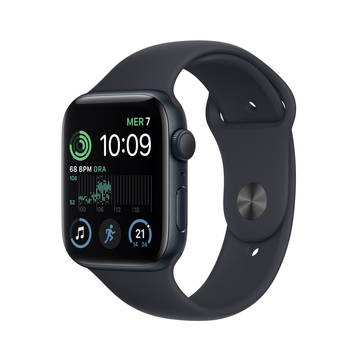 APPLE WATCH SE GPS 44MM MIDNIGHT ALUMINUM CASE WITH MIDNIGHT SPORT BAND REGULAR