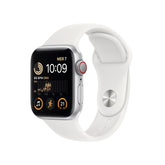 APPLE WATCH SE GPS+CELLULAR 40MM SILVER ALUMINUM CASE WITH WHITE SPORT BAND REG