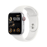 APPLE WATCH SE GPS+CELLULAR 44MM SILVER ALUMINUM CASE WITH WHITE SPORT BAND REG