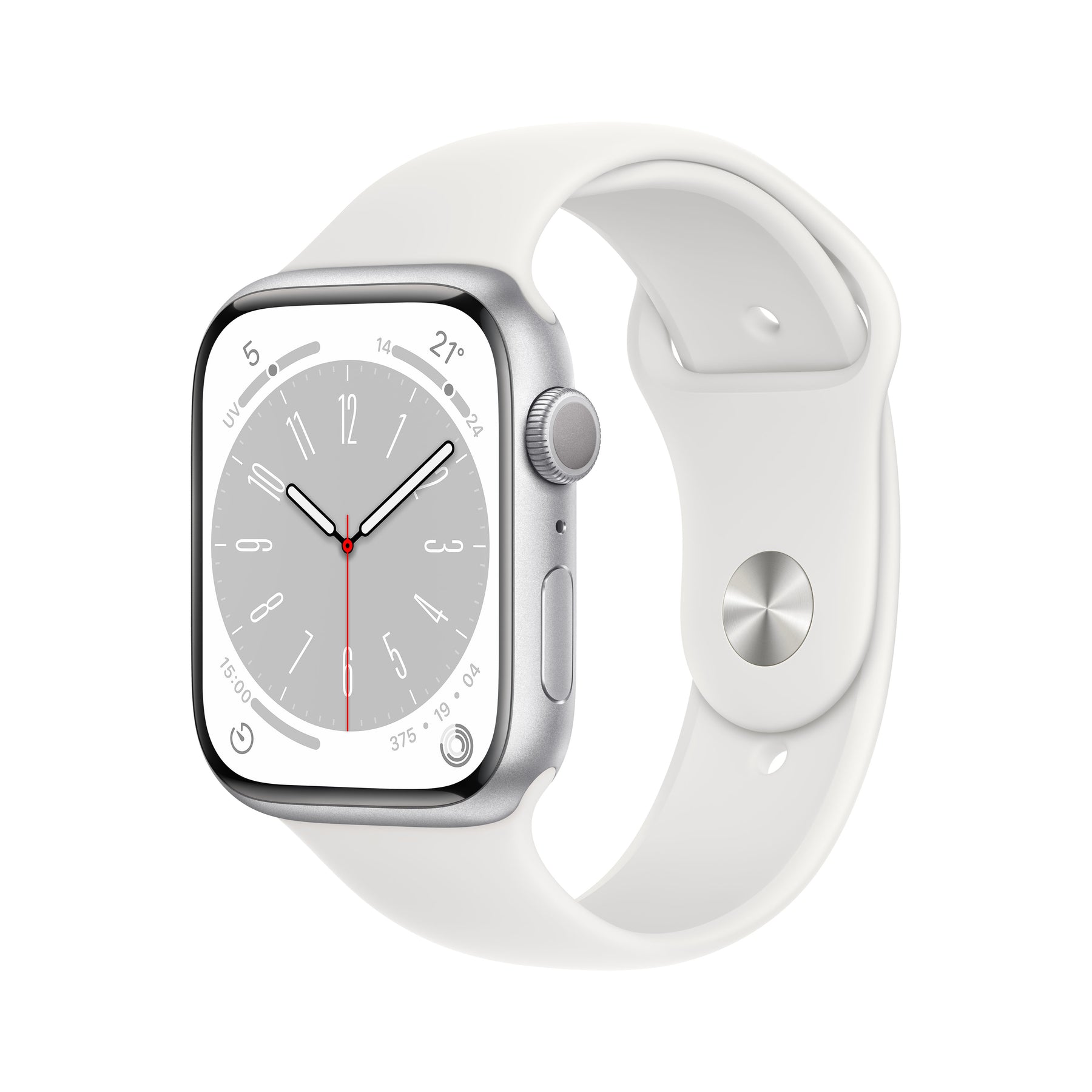 APPLE WATCH SERIES 8 GPS 41MM CAJA DE ALUMINIO PLATA CON CORREA DEPORTIVA REGULA BLANCA