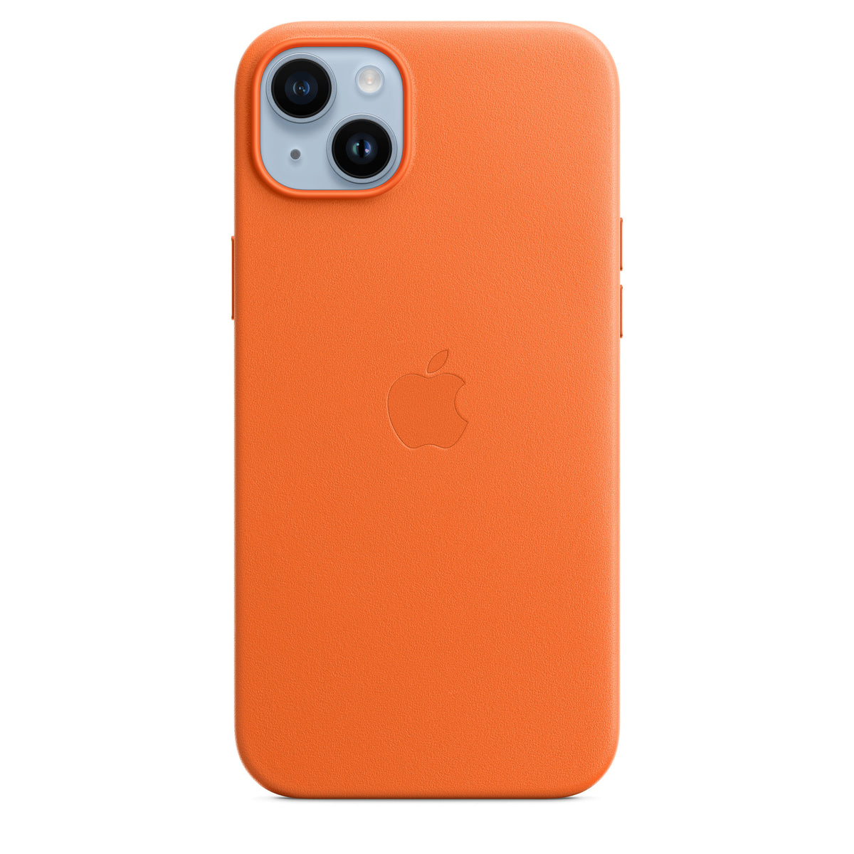 APPLE CAPA IPHONE 14 PLUS LEATHER CASE WITH MAGSAFE - ORANGE