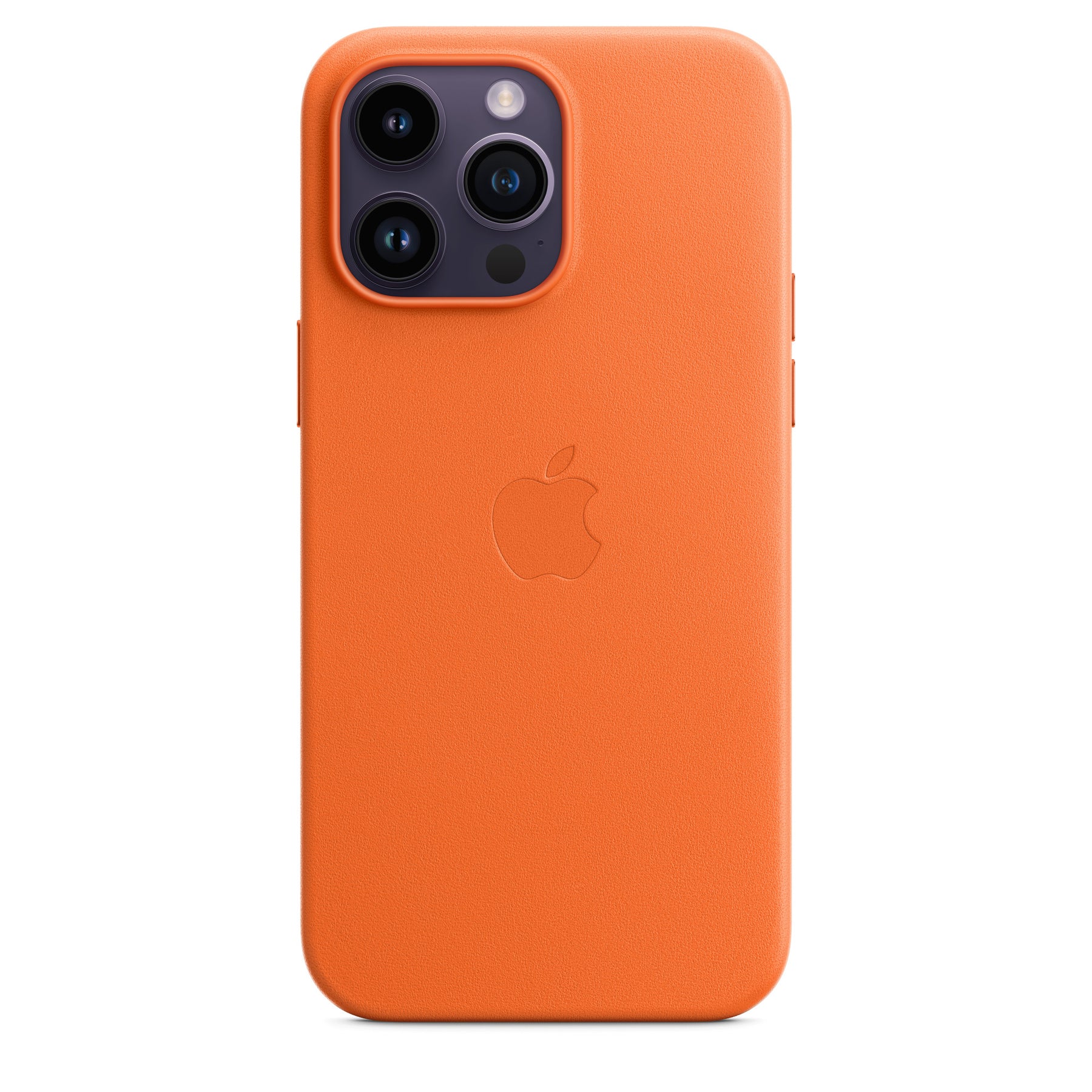 APPLE CAPA IPHONE 14 PRO MAX LEATHER CASE WITH MAGSAFE - ORANGE