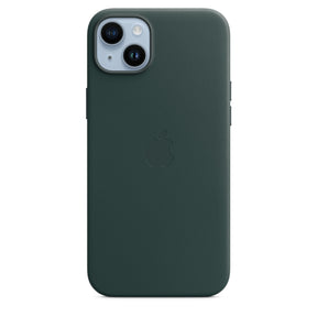 APPLE CAPA IPHONE 14 PLUS LEATHER CASE WITH MAGSAFE - FOREST GREEN