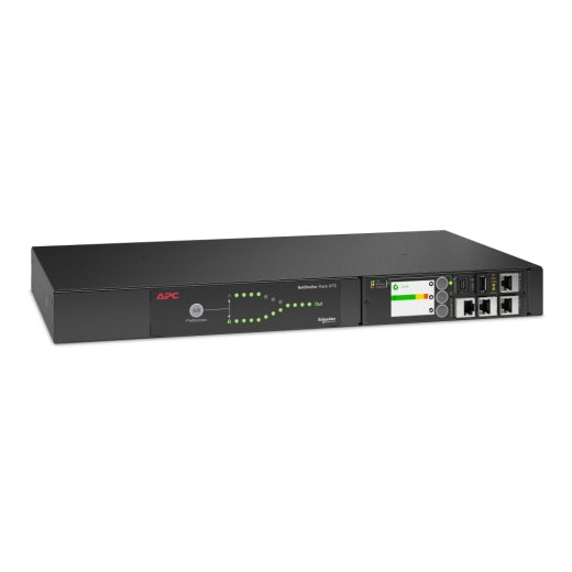 APC Netshelter Rack Automatic Transfer Switch AP4450A - Redundant switch (rack mountable) - AC 100/120 V - 1440 VA - 1 phase - USB, Ethernet 10/100/1000 - output connectors: 10 - 1U - 2.44 m cable - black